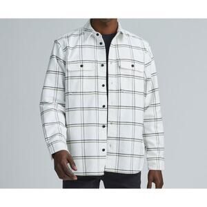 Everlane Men’s Heavyweight New Overshirt White Windowpane Plaid Size Small